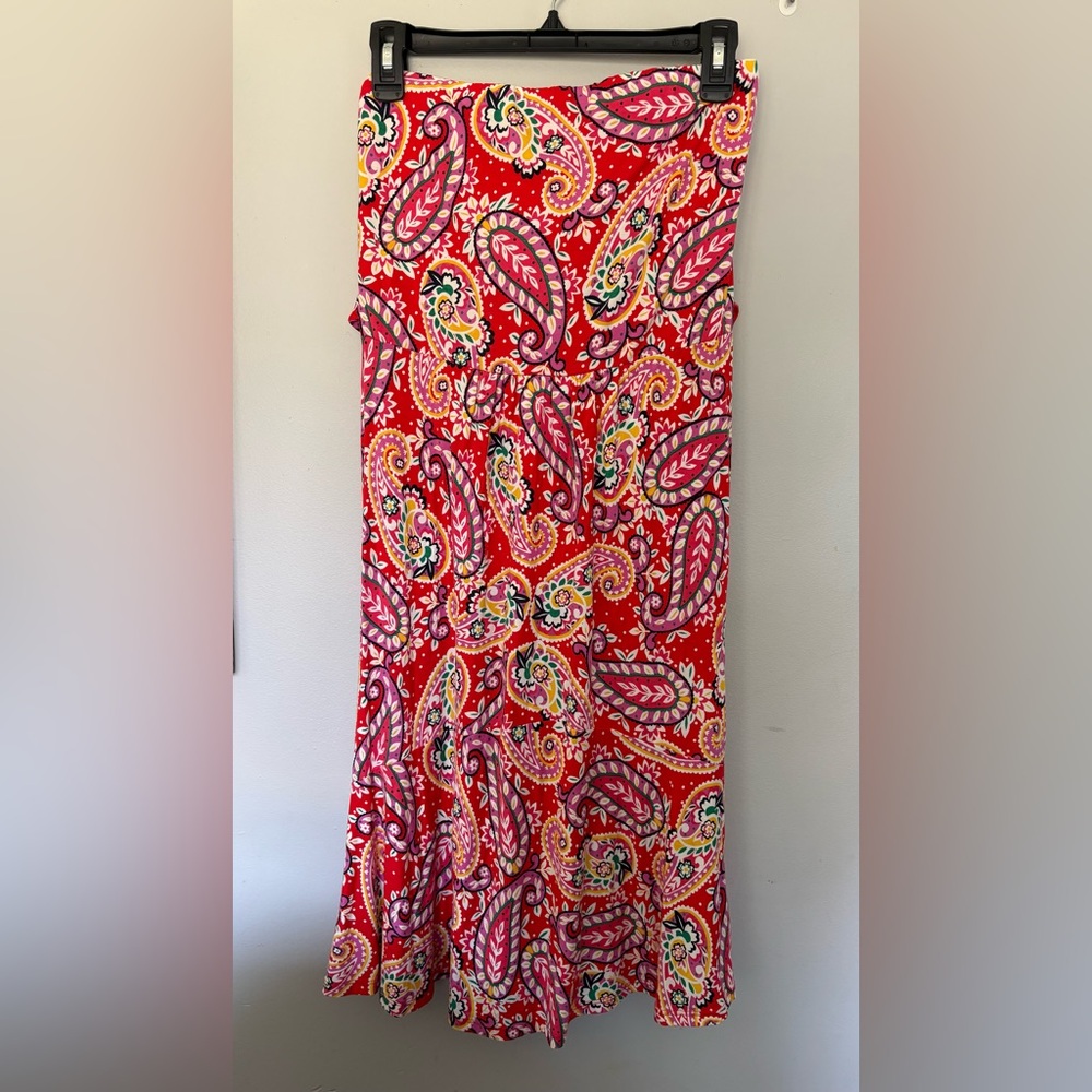Boden Lilah Red Paisley-Print Maxi dress with Multicolor Accents